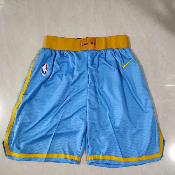 Men NBA Los Angeles Lakers Light blue Shorts 0416->los angeles lakers->NBA Jersey